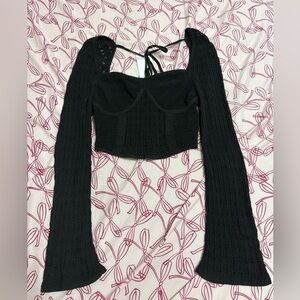H&M Black Knit Crop Top